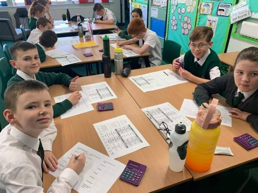 StPatricksPS's tweet image. Room 12 have been learning about the duties of the Chancellor of the Exchequer through their money topic this week. Today, they had to try to budget and balance an income. #money #Exchequer #budget