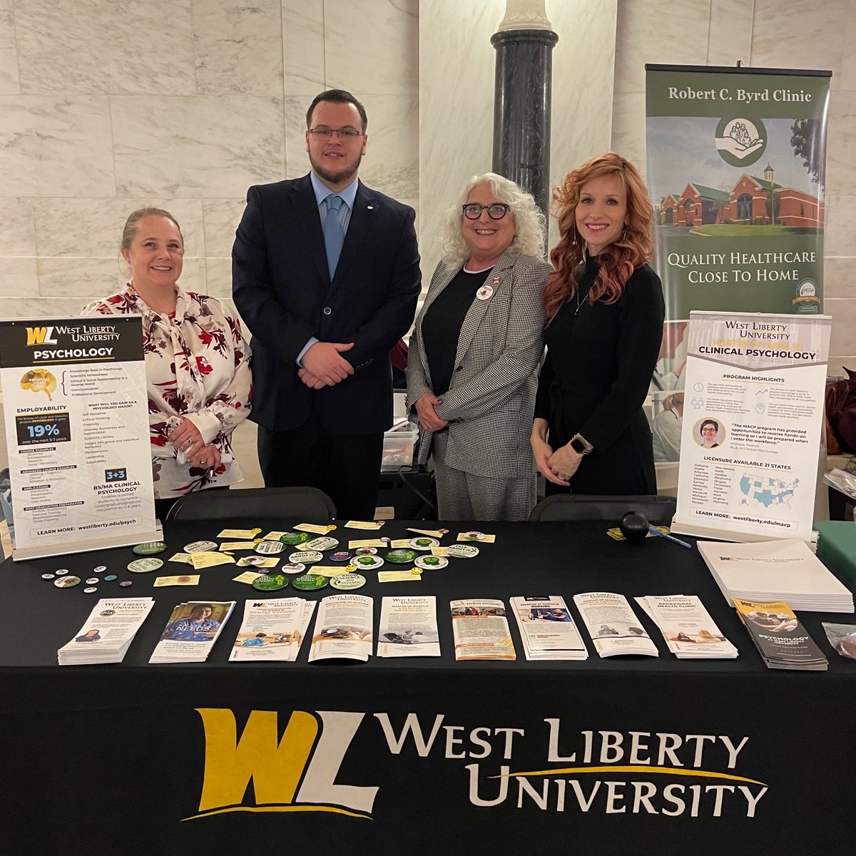 WestLibertyU's tweet image. WLU's Professor Tifani Fletcher, Delegate Jimmy Willis, Dean Cecilia Konchar-Farr and Dean Karen Kettler share the good news of WLU at the Legislature! #ruralhealth #highereducation #hilltopishome