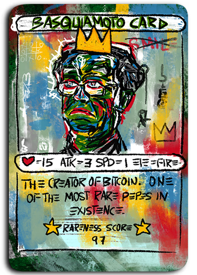 Mandarinemarie_'s tweet image. Next my latest #NFT in the famous #Fakerare @FAKERARES_XCP directory on #xcp

BASQUIAMOTO (100)

The intersection of one of my fav drawing styles #basquiat street art and the first #Rarepepe  #nakamoto card 

Floor price 230$ 

opensea.io/assets/ethereu…
xchain.io/asset/basquiam…