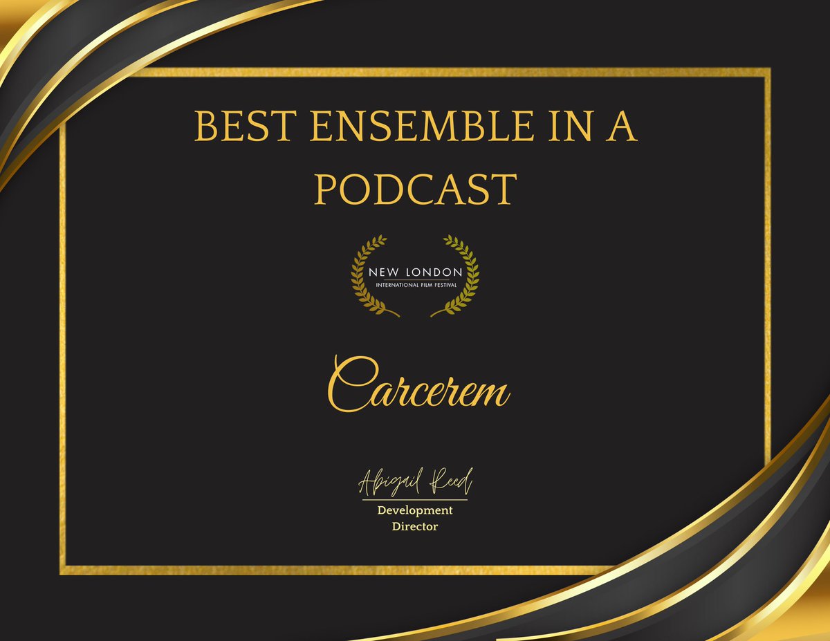 The Carcerem Cast has been recognized! Best Ensemble from <a href="/newlondoniff/">New London International Film Festival</a> ! We want to scream anything that brings recognition to the fantastic cast performances in Carcerem from the rooftops, for they surely are the best part of the show. Thank you, It's truly an honor.
