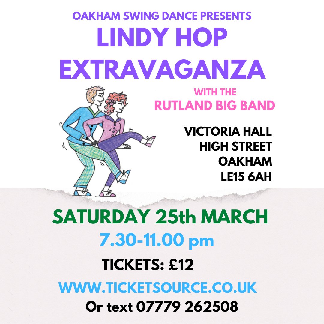 It's back! A live swing and jazz big band, a dance floor and bar. 25 March in #Oakham #Rutland . #livemusic
