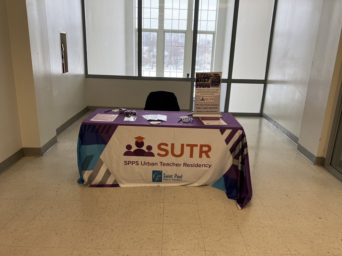 SUTR_SPPS's tweet photo. SUTR tabling at the professional development of EA’s, TA’s &amp; Specialist @ John A. Johnson.  

#networking #authenticpartnerships #partnerships #residencymodel #cohorts #education #graduatelevel #community #unity #racialequity #cancelingbias #sutr_spps #growthmindset #inclusion https://t.co/TIZIrpRH8p