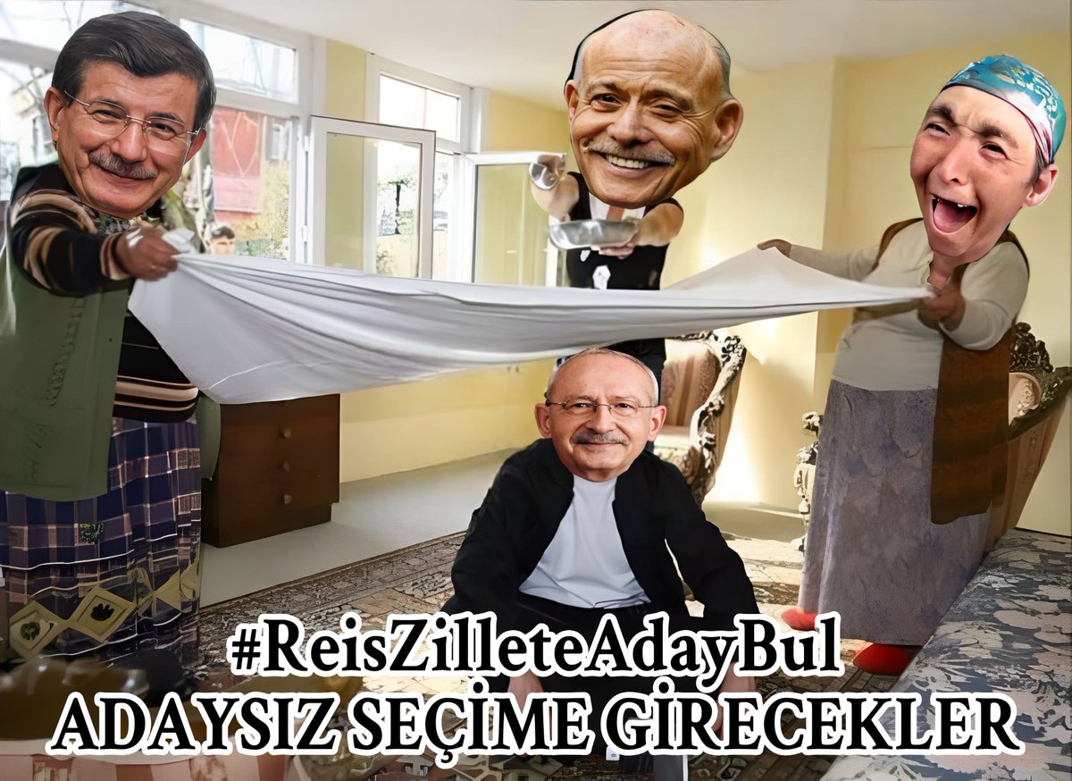 Erdoğan'ın karşısına çıkaracak adayımız yok diyemedikleri için, Erdoğan aday olamaz diyorlar.

ADAYSIZ SEÇİME GİRECEKLER
#ReisZilleteAdayBul
@__Baha___1245
@Reyhaan24
@SDolayman
@YurddasTatl
@abdurrahman_sng
@__LiVianNa
@susdinleee
@reisci_yigido
@BedrinMerdi
@Adem67
@Huzur1071