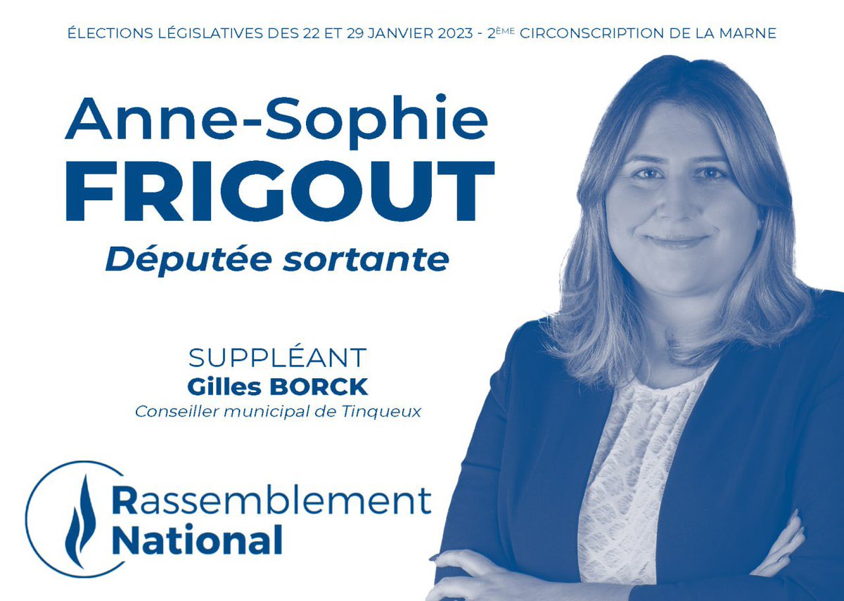 Dimanche tous derrière @asfrigout. Les électeurs de la Marne se doivent d'avoir une vraie députée qui les défendra à l'Assemblée nationale. #circo5102