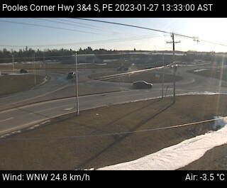 PEI_Stormchaser's tweet photo. Today's view highlights the decreasing snow cover across eastern PEI. Webcam picture from Pooles Corner. https://t.co/XUjr1QjN6v