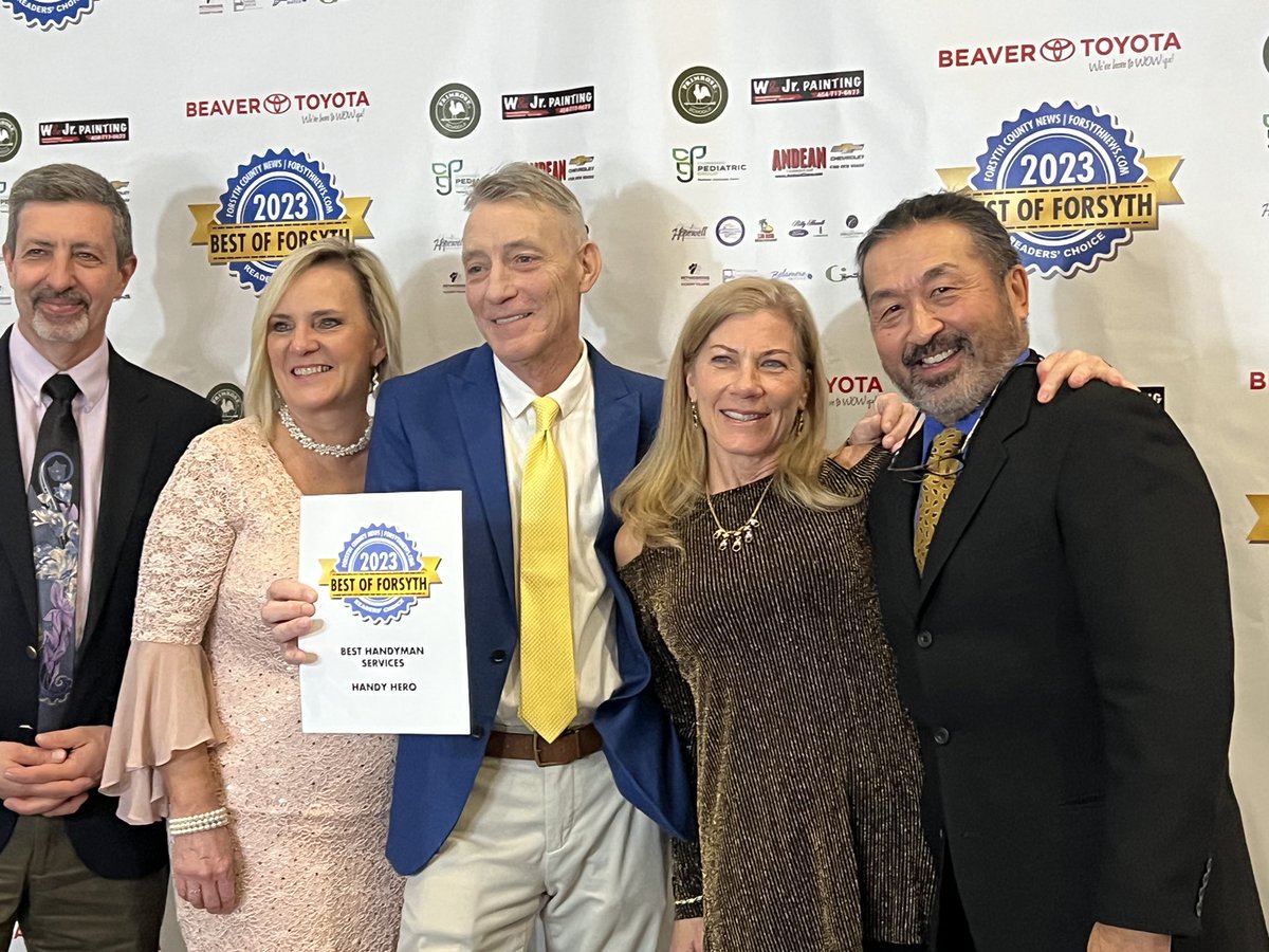 Thrilled to have won Best of Forsyth 2023 in two categories: Home Renovation and Handyman Services! Proud of our team. #handy_hero_inc #bestofforsyth #team