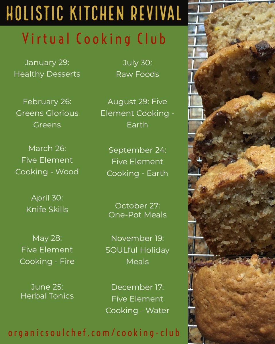 OrganicSoulChef's tweet photo. Join me this Sunday at 1 pm for the kickoff of the Holistic Kitchen Revival Virtual Cooking Club! The topic this month is Healthy Desserts. 

Learn to cook easy, healthy meal preparation from the comfort of your own kitchen.

We meet via Zoom. Group cooking sessions are approxim https://t.co/gzlv0U2U6I