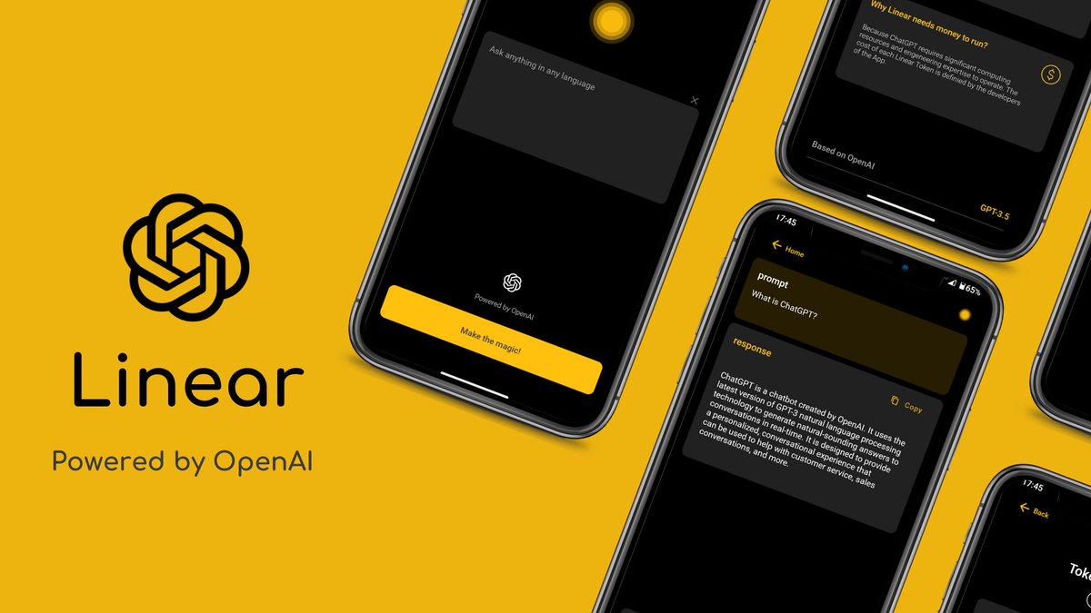 TheCheip's tweet photo. Ask something, get an answer in seconds. Download Linear now!
https://t.co/N7pEBn9sYg

#ChatGPT #AI #Chatbot #MobileApp #MachineLearning #NaturalLanguageProcessing #InteractiveChat #IntelligentChat #SmartConversation #Robotics #AIChatting #AIEnabled #SmartChat https://t.co/kU7aOqtHNh