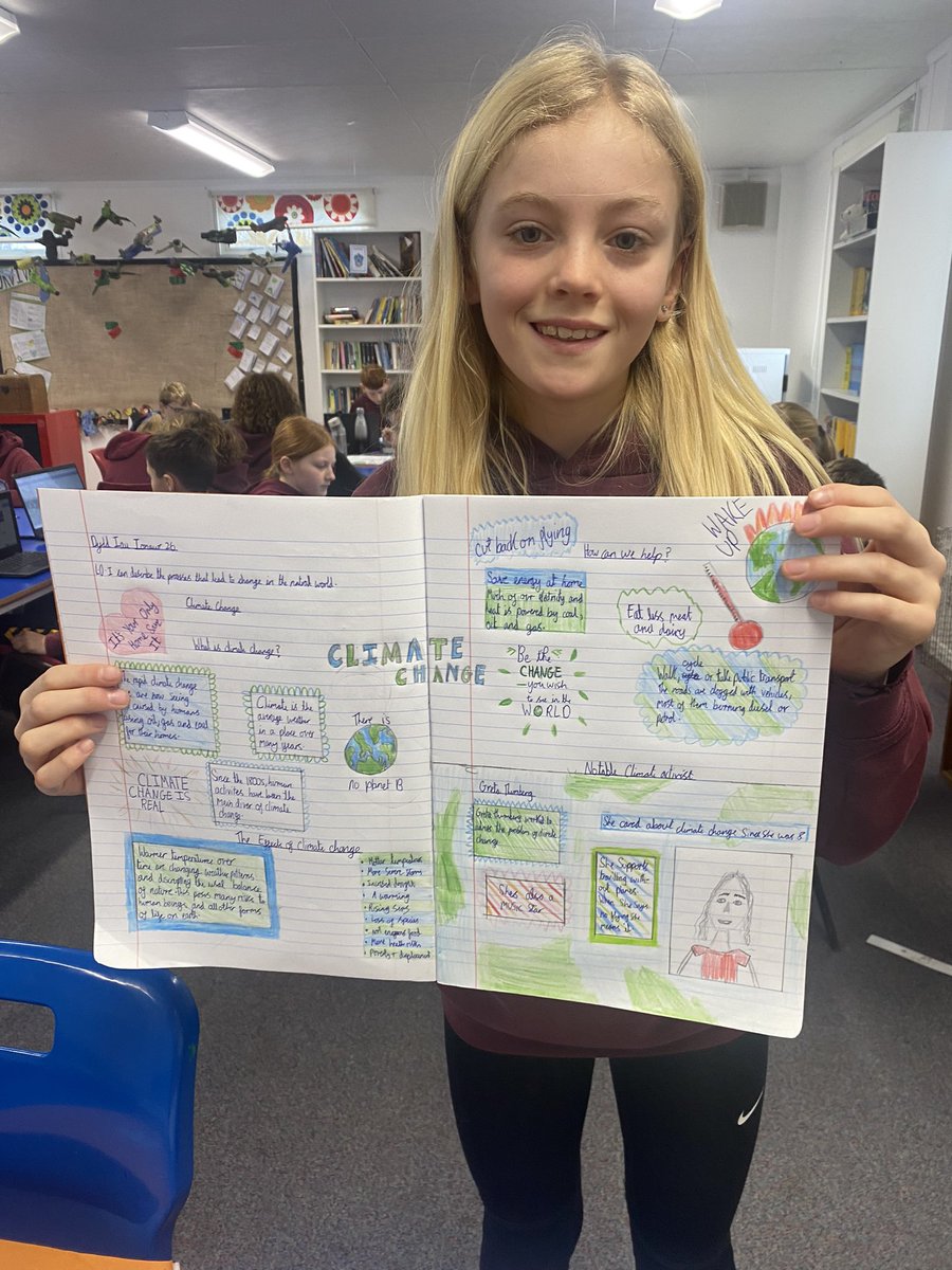 evenlodeps's tweet image. Year 6 have learnt all about Climate Change this week! We looked at the UN Global Goals and spotted how many were mentioned in an episode of Newsround 🌎 We then made some fantastic information texts using our own research about Climate Change! 🌎 @EcoSchoolsWales @JulieEcoKWT