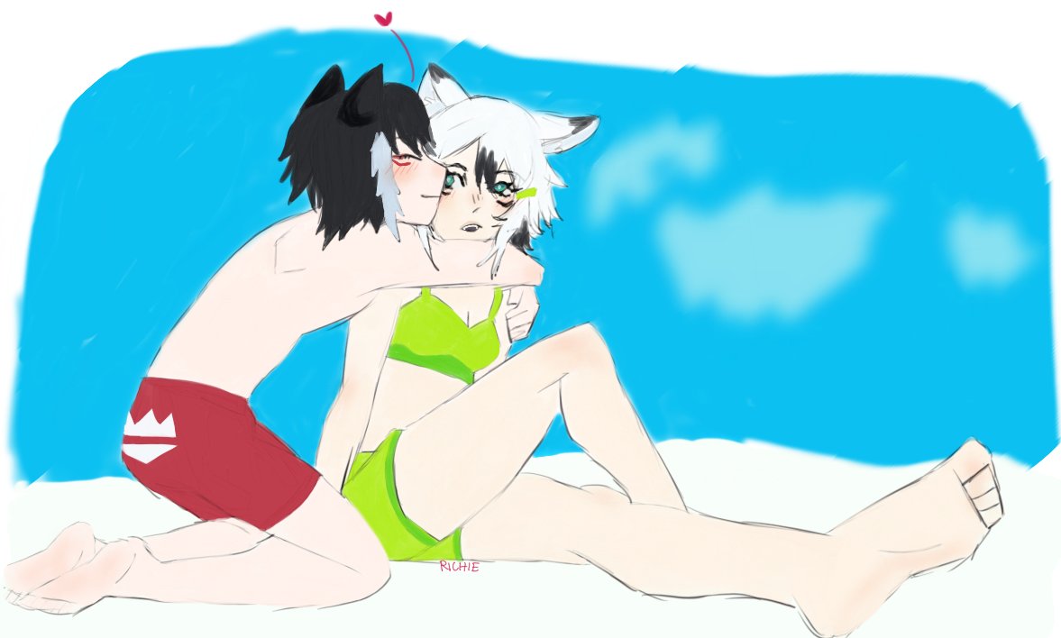 drew my 2 fav scrunklies hehehe idk what new ship name you guys decided on (i vote yuzurin) love you guys ok bye #yuzuya_art