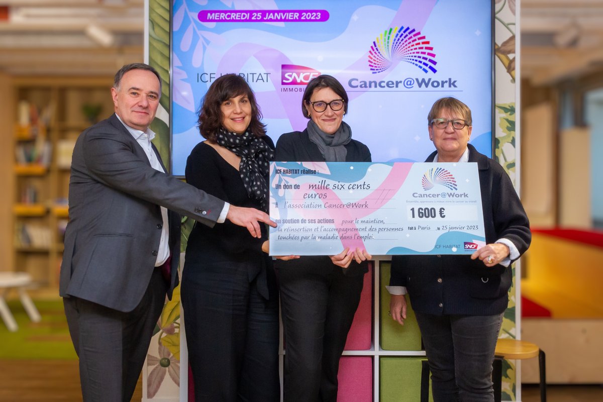C'est chose faite ! Les 10 millions de pas parcourus par nos collaborateurs pendant #OctobreRose se sont concrétisés ! Très heureux de remettre notre don de 1600€ à l'asso <a href="/CanceratWork/">Cancer@Work</a> qui œuvre au quotidien à changer le regard de la société et de l'entreprise sur la maladie 🎗️