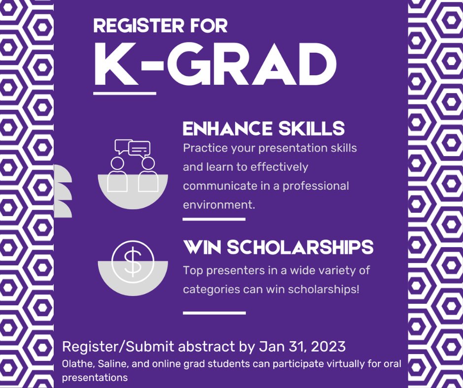 KStateGSC's tweet photo. 4 days left 🤭

So many reasons to participate in K-State's upcoming Graduate Research, Arts, and Discovery Forum! https://t.co/IJrLad6MkU