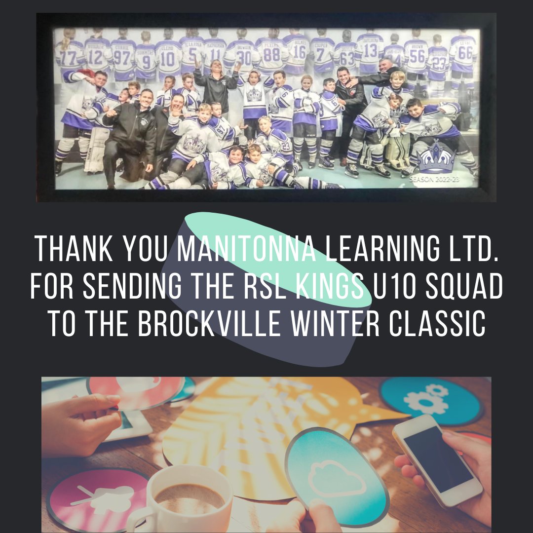 Thank-you to Manitonna Learning Ltd. for sending the RSL Kings U10 squad to the February 19th Tim Hortons All-Stars vs. Toronto Maple Leafs Alumni game! Thanks for the support!