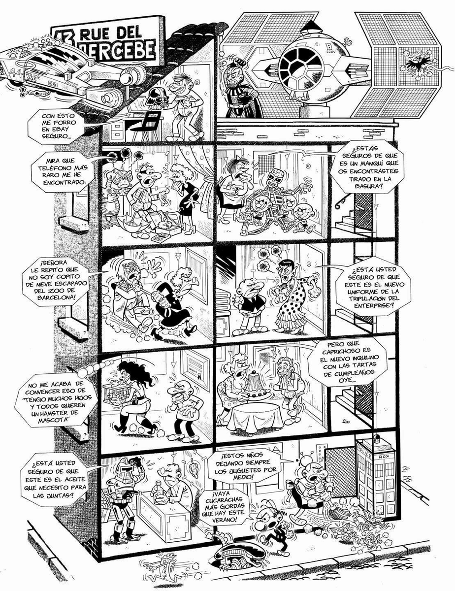 Nathan_Kurtz's tweet photo. Me pide un oyente que le pase la ilustración del Rue 13 del Percebe con Ci-Fi que colgué hace eones así que la comparto por aquí por si alguno más la quiere o no la conoce. https://t.co/5m5cFezoWE