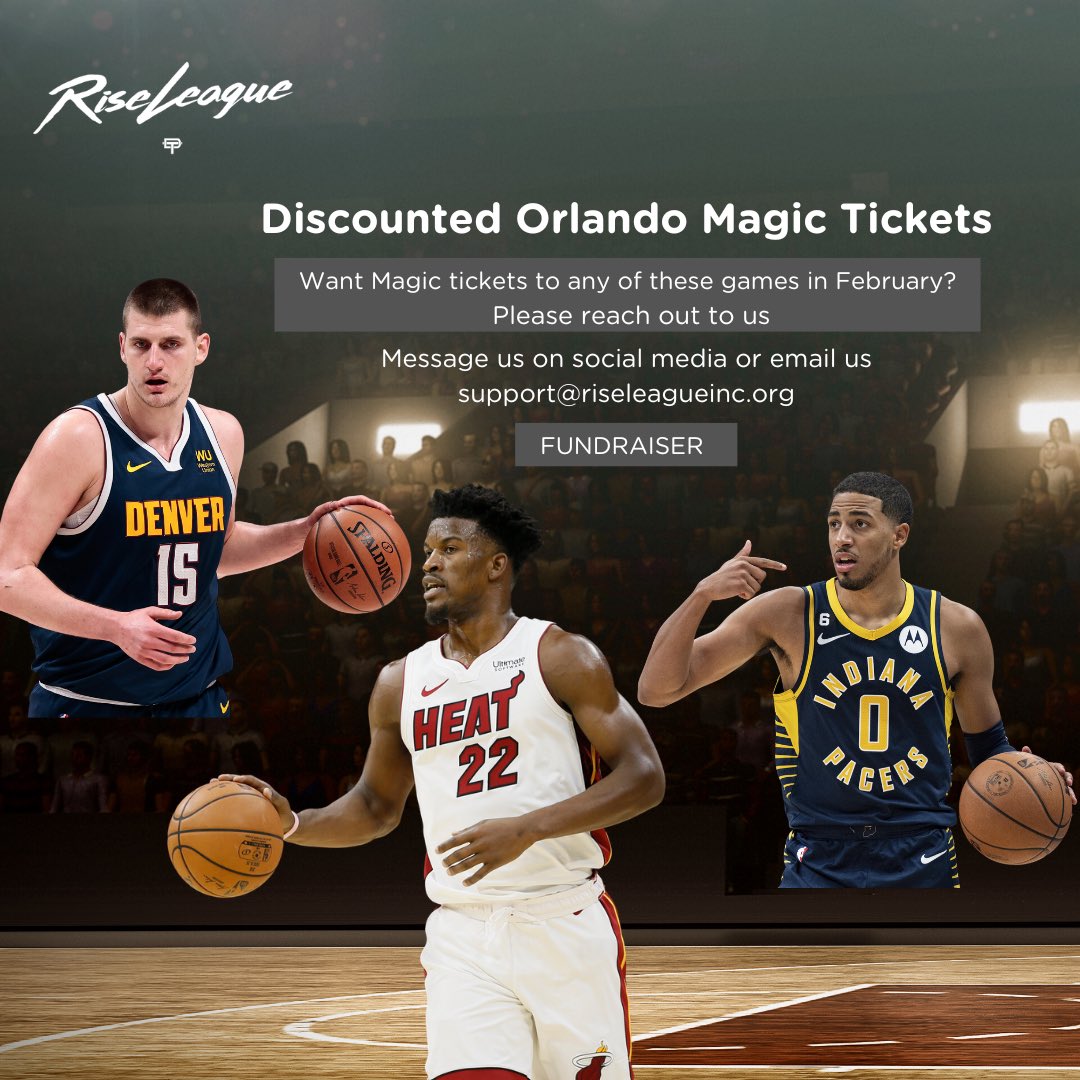 Our games for February are finally in! We’re now offering discounted Magic tickets against these 3 teams next month. Click the link below to lock in your seats before it’s too late! <a href="/RiseLeagueInc/">Rise League Inc</a> 

offer.fevo.com/rise-league-fe…

.
.
#orlandomagic #magic #orlando