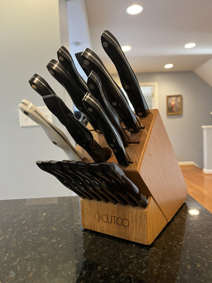 I love my <a href="/CutcoCutlery/">Cutco Cutlery</a> knives so much! The customer service is amazing—I sent them back for sharpening and they fully replaced 8 out of 10 knives I sent (free!). It’s so refreshing for a company to actually do what they promise and that #LifetimeGuarantee is for real!