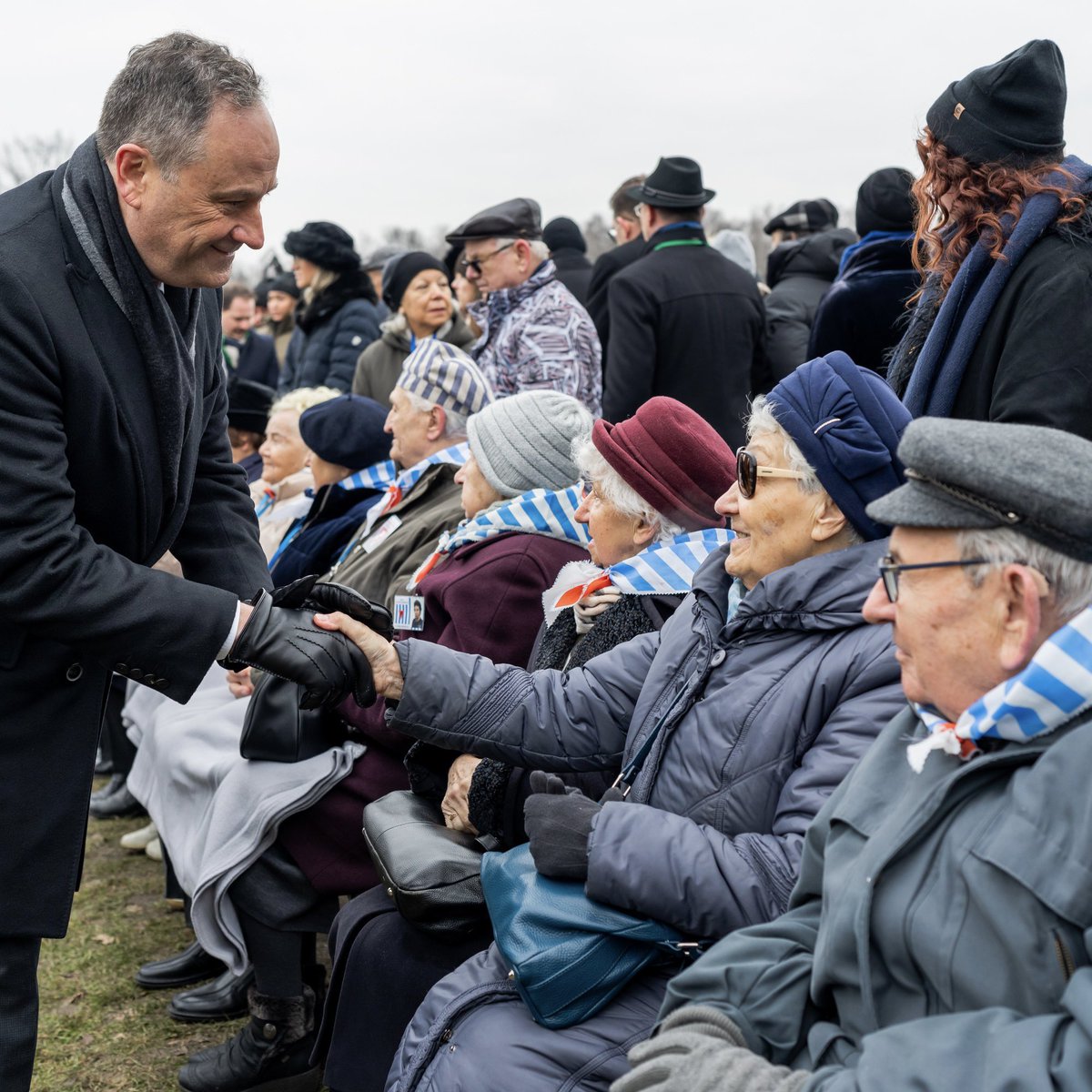 SecondGent46's tweet photo. I’m still processing what I saw today at Auschwitz. It was emotional. Displays of children’s shoes. Piles of women’s hair.
 
We must educate the next generation on the horrors of the Holocaust and call out those who deny it. https://t.co/a6NjlTvYqd