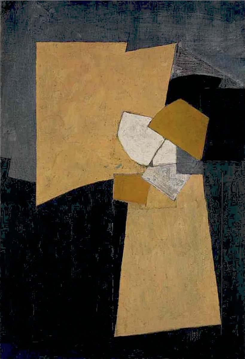 I came across this untitled oil painting on canvas by Adrian Heath from 1954, and loved it so much I had to share it. Something about the greys and ochres 💛 [Image Credit: The Redfern Gallery, Adrian Heath - A Retrospective]