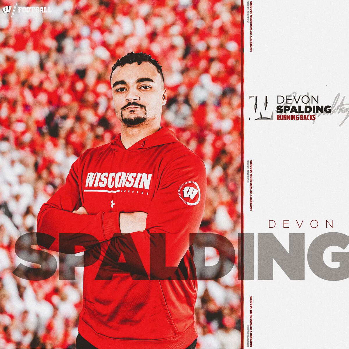 BadgerFootball's tweet photo. Welcome to Madison, @CoachSpalding_! 

#OnWisconsin https://t.co/Izfzxi178I