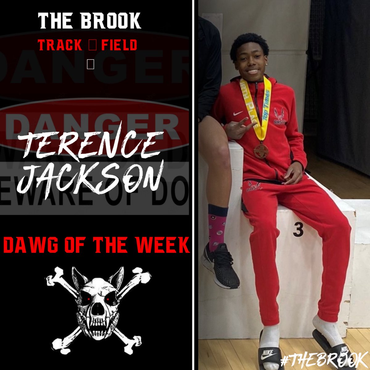 Our first “Dawg of the Week” goes to Terence Jackson! He shows up everyday, puts in the work, and leads by example. <a href="/Terence37692476/">Terence Jackson</a> got that Dawg in him! 
#TheBrook #HonorTheRaiders