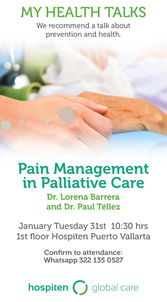 CpsNoticias's tweet image. #Hospiten te invita a una plática con la Dr. Loreana Barrera y el  Dr. Paul Téllez acerca del  "Manejo del dolor en cuidados paliativos" 🙌
🗓 Martes 31 de enero en punto de las 10:30 hrs
📍 Primer piso de Hospiten Puerto Vallarta
Confirma tu asistencia 
WhastApp 📲322 135 05 27