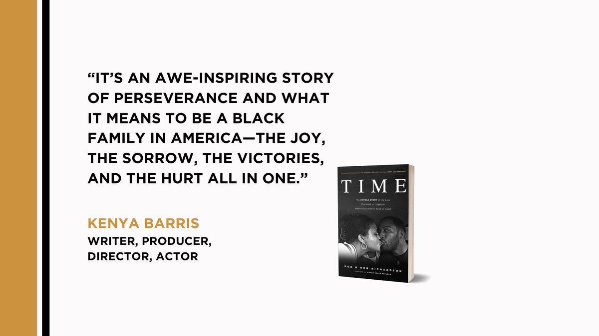 FoxandRob's tweet photo. Writer, producer, director, and actor Kenya Barris shares these words about TIME: “Time is a stunning and poignant story of the power of love and family." 

Order TIME at https://t.co/nImuDWKvtP 
#Timethebook #FoxandRob https://t.co/rjeLBlLnwv