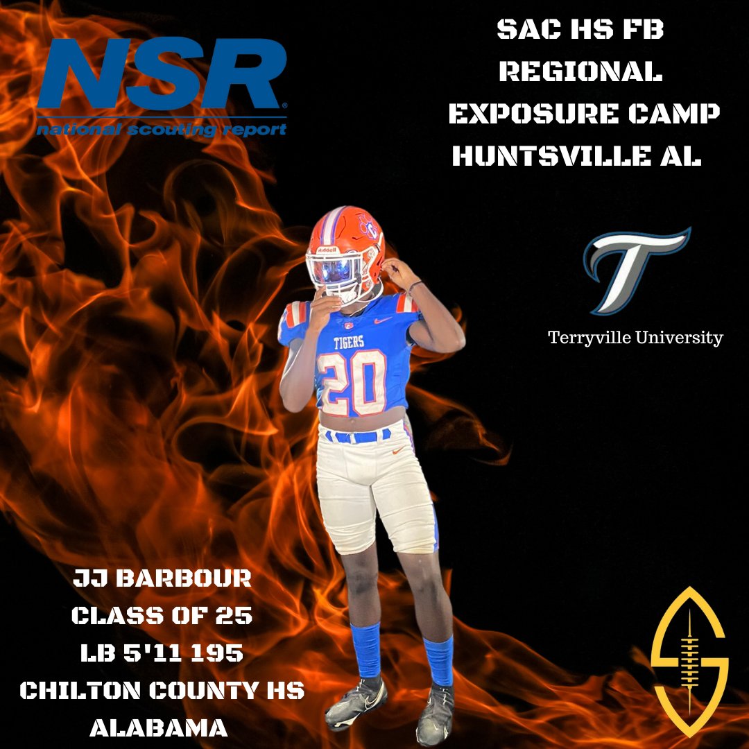 Class of 25 5'11 195 LB JJ BARBOUR <a href="/_jquin22/">JJ Barbour ✞..(3★)</a> from Chilton County HS @chiltonco_FB will be attending the SAC HS FB REGIONAL EXPOSURE CAMP POWERED BY NSR MARCH 4TH HUNTSVILLE AL <a href="/thebamalegends/">Bama Legends Off-Season Athletics</a> <a href="/CoachMorton28/">Marvin Morton</a> <a href="/PrepRedzoneAL/">Prep Redzone Alabama</a> <a href="/247Sports/">247Sports</a> @HSVsports <a href="/VarsityPrep/">MarkRussell</a> <a href="/ArdieGipson/">Coach Gipson</a>