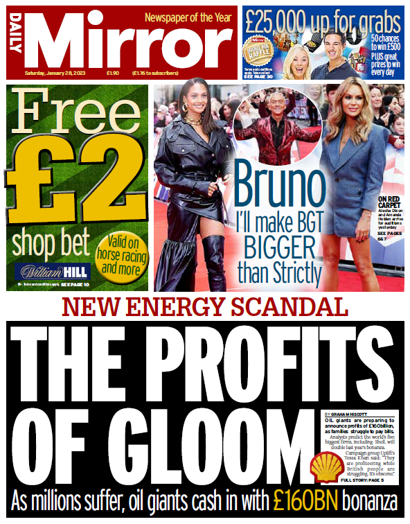 BBC News (UK) on Twitter "Saturday's Mirror "The profits of gloom" 
