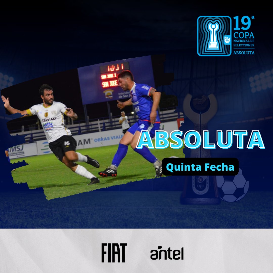 19a. Copa Nacional de Selecciones de #OFI 

Fecha 5 ¿Cuándo juega tu selección? ✍️ 

Mirá 👉🔗 ofi.org.uy/news/images/bo…

📸 Divulgación: <a href="/ExpectativaWeb/">ExpectativaWeb</a> / San José

#LaMayorRedDeportivaDelPais