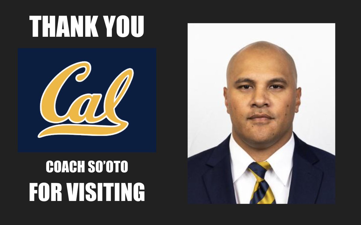 Thank you to Coach So'oto (@Coach_Sooto) from Cal for stopping by yesterday!