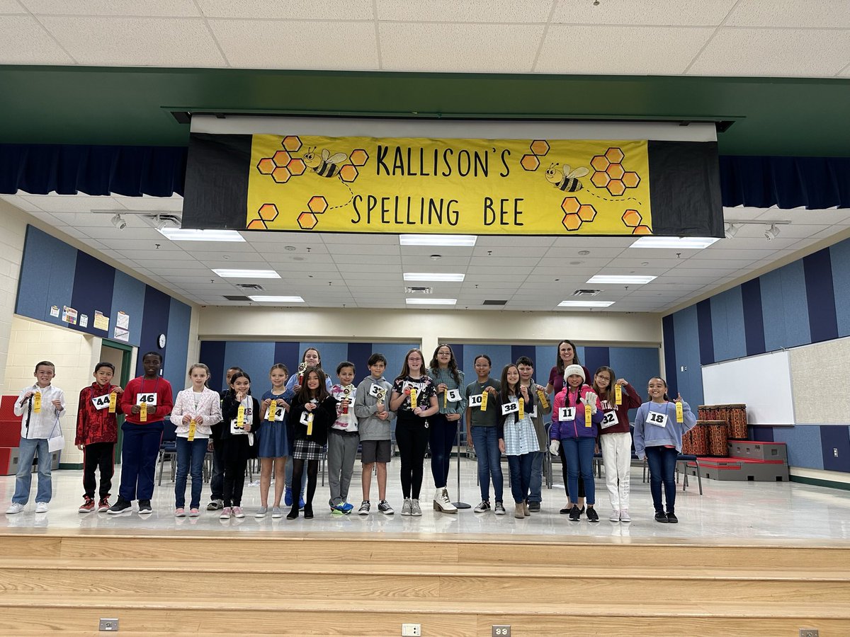 Our annual spelling bee was a success!! Our 1st place winner, for the 2nd year in a row, won by spelling the word: mullioned! I’m so proud of all the spellers! Great job! <a href="/NISDKallison/">Kallison Elementary</a>