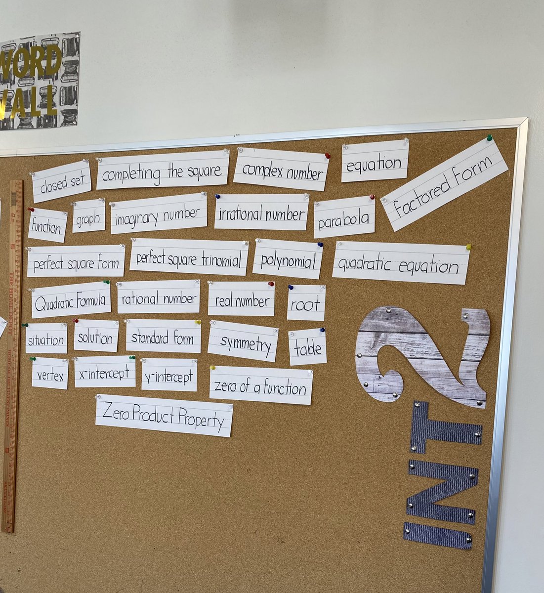 MrMaddenMath's tweet photo. Starting our unit on Quadratic Functions so it was time to update the #WordWall! 
#MTBoS #iteachmath https://t.co/p27jWqmiqH