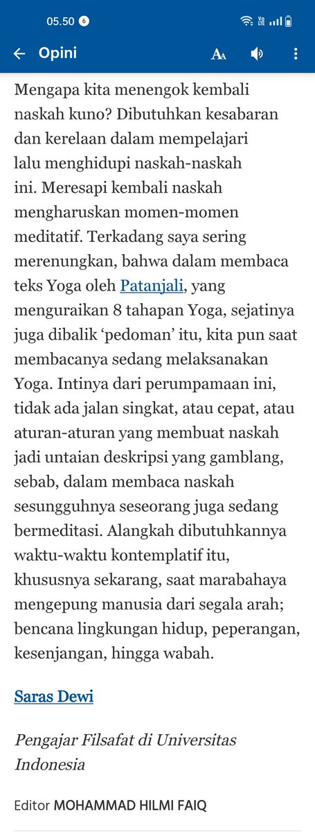 ridooetoro1's tweet photo. Pucuk dicita ulam tiba. Menyimak tulisan si Mbak @sarasdewi ini serasa maknyus. Apalagi di alienia pamungkas. Cocok lagi bila dilanjut dengan nyimak #sabdaalam nya mendiang Chrisye. ~sabda alam berbuat kodrat tak tertahan~rasa cinta~rasa nista~berpadu satuuuuu~
Suksme nggih🙏☕ https://t.co/7OcNxcIE8s