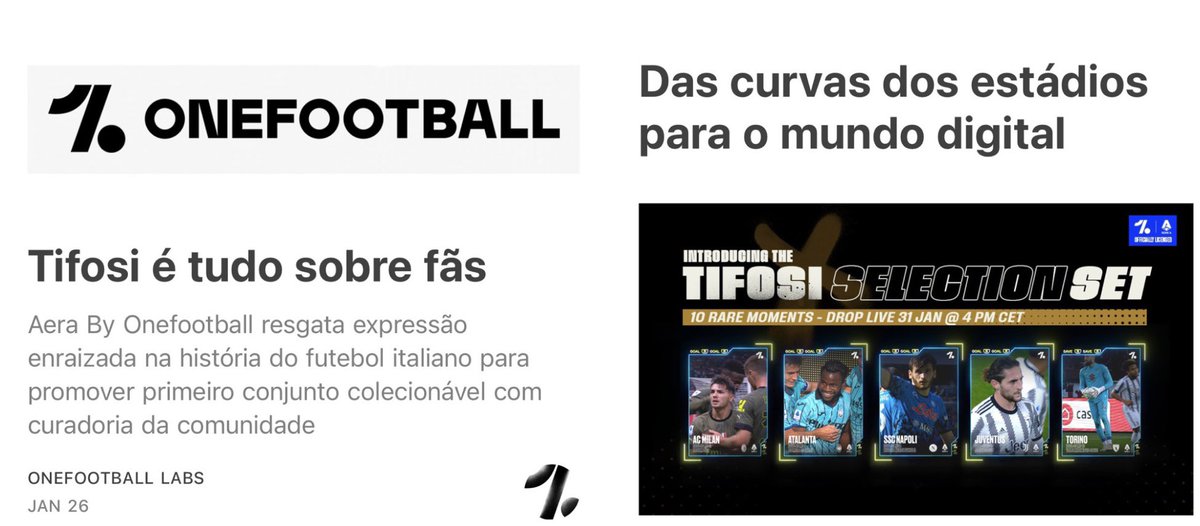 theblockpoint's tweet photo. Seguindo os conteúdos exclusivos em parceria com a @aera_football, a The Block Point traz o novo lançamento da Aera que resgata expressão enraizada na história do futebol italiano para promover primeiro conjunto colecionável com curadoria da comunidade https://t.co/dTMmkWpWL2