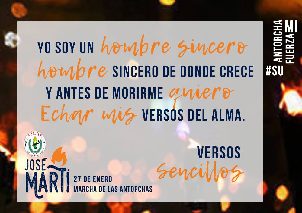 FEUCMdLasTunas's tweet photo. Martí en nuestro corazón!
#MartiVive #MartiViveEntreNosotros #MartianosHoy #SuAntorchaMiFuerza https://t.co/7k6tblFRep