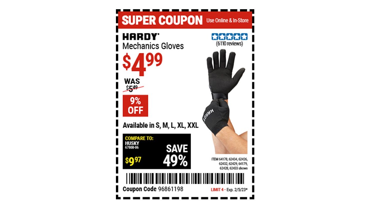 Harbor Freight on Twitter "Buy the HARDY Mechanic’s Gloves XLarge