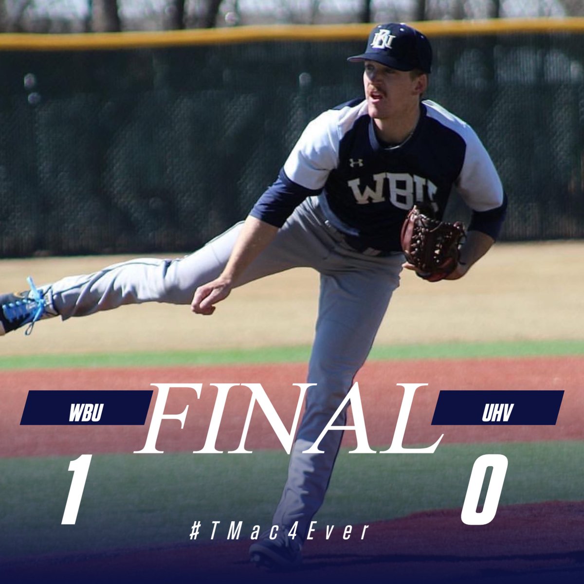 wbu_baseball's tweet photo. Opening Day win over UHV. 

SENIOR @ty_jackson08 threw seven solid innings, giving up 🍩 run on six hit with seven strikeouts and one walk.🔥🔥🔥 Great job 👏 

Arambula:  3-2, 1 RBI
Fabian:  2-1, 1 R, 1 BB
Disla: 2-1, 1 BB

#wbubaseball | #pionnerwin https://t.co/XsmRQy2ASI