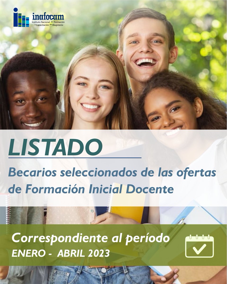INAFOCAMRD's tweet photo. Ya está publicado el listado de Seleccionados, para verificar tu nombre puedes dirigirse a nuestra página web https://t.co/il7OyBUOlh, dar clic al banner de la publicación y descargar el pdf.
.
#Inafocamrd #SomosInafocam #Listado #becados https://t.co/2H8OF7iP70