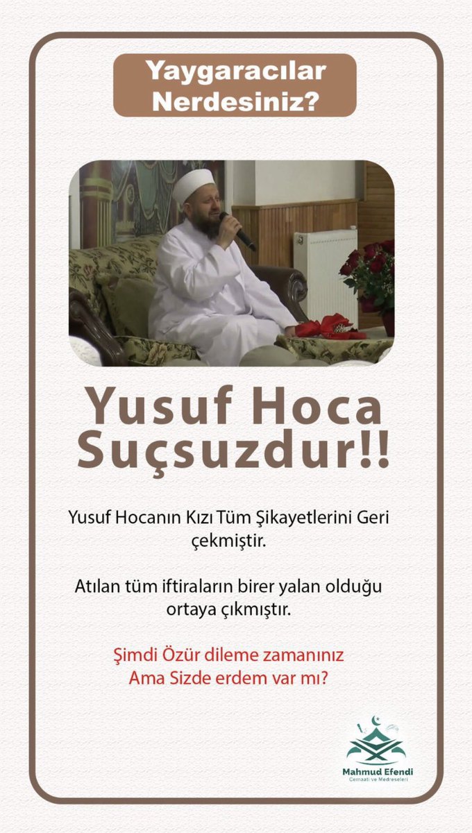 #YusufHocayaBeraat