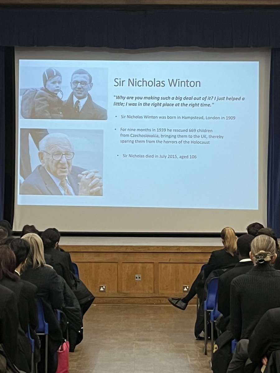AspireHps's tweet photo. Today we marked Holocaust Memorial Day 2023 with a very special assembly led by one of our @HPS6th  students. ❤️ #HolocaustRemembranceDay #OrdinaryPeople @HPShistory https://t.co/0fuVtELglp