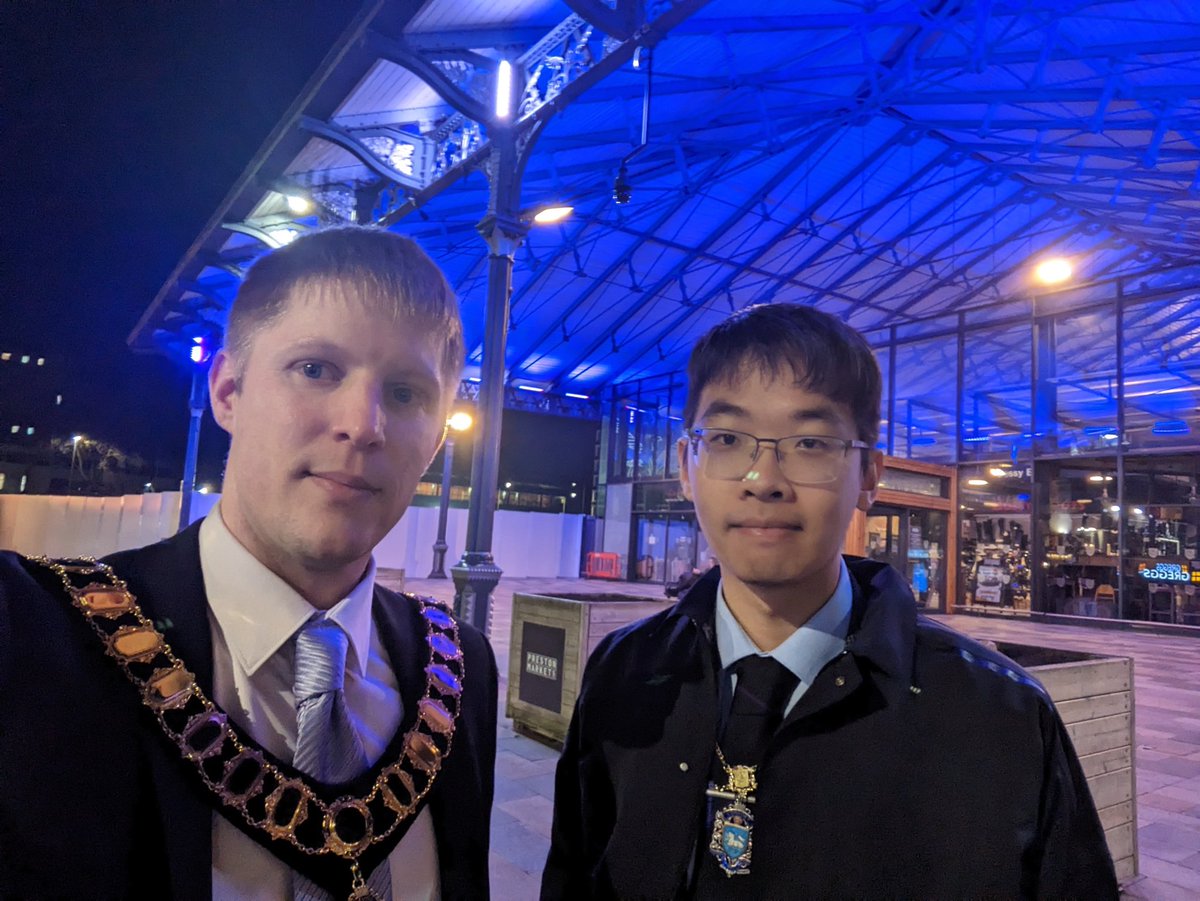 On Holocaust Memorial Day we remember the victims of genocide &amp; survivors of the most heinous crimes against humanity. It is up to us all to live up to the promise of "Never Again".
Along with landmarks across the world, Preston Markets are lit in purple in remembrance &amp; respect.