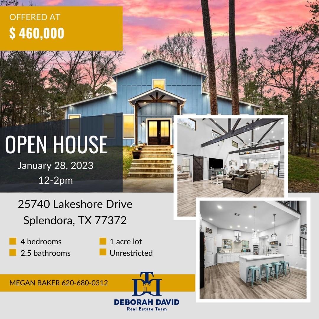 Go visit Megan tomorrow at this beautiful new listing in Splendora!
#openhouse #splendoratx #listingagent #houstonrealestate #clientcare #deborahdavidteam