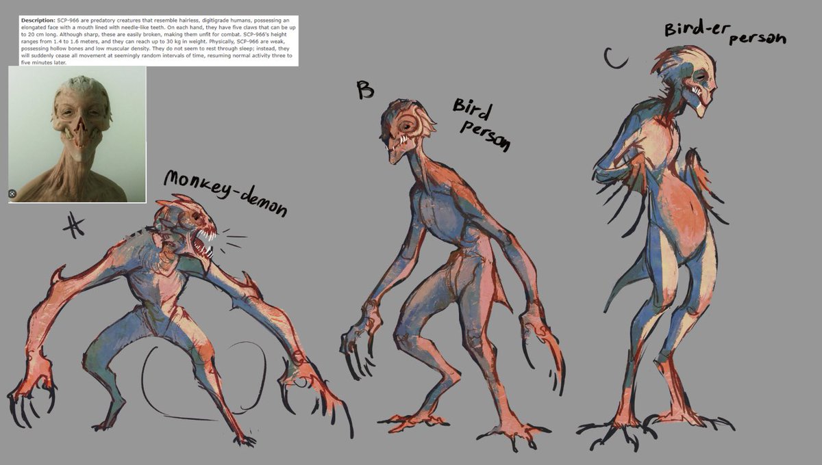 SCP - Containment Breach on X: Today we wanted to show off a few of our  concepts for SCP-966 Sleep Killers. Each of these has unique animalistic  traits, and we want to