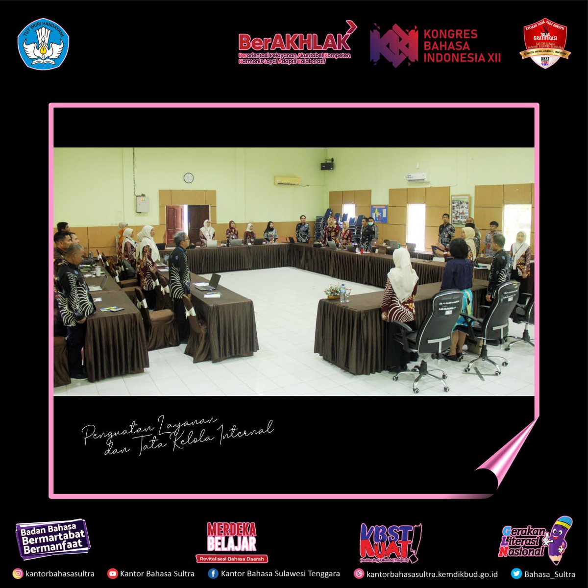 bbsultra's tweet photo. Kendari, 26 Januari 2023--Kegiatan Penguatan Layanan dan Tata Kelola Internal pada hari pertama.
#KBSTKUAT
#ZIWBK
#SulawesiTenggara https://t.co/2fiBOoBjCz