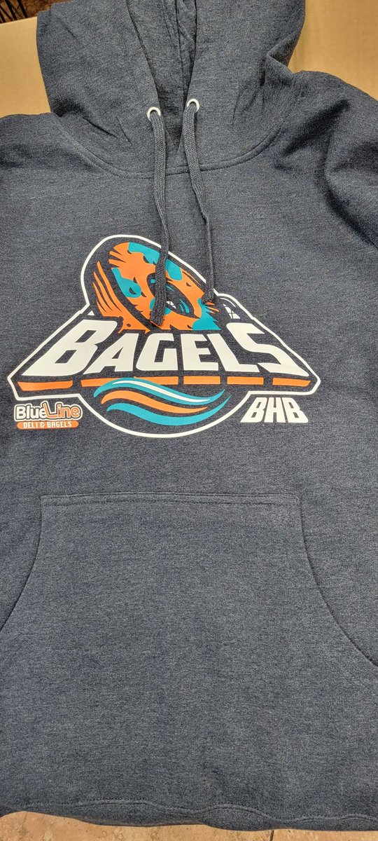 Back in stock! Tees and Hoodies! While supplies last! Also, 18 bagels for the price of 12 is still on every weekend! Come hang out, take out your #isles frustrations on a hot BEC! Wanna smash a muffin on our counter, come do it. Whatever you need, we got you! See you then! 💙🧡