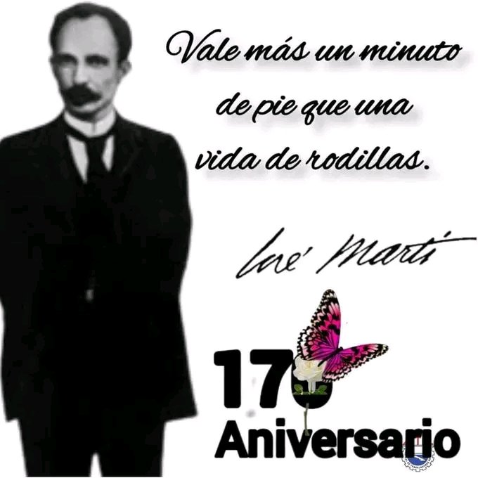 AlainSaludSCS's tweet photo. #MartiVive 
#170Aniversario 
#SuAntorchaMiFuerza 
@japortalmiranda 
@GeoPAlvarez 
@PardoRegla 
@CarlosRMoranG 
@dpscamaguey1 
@CruzSectorial https://t.co/U6RSfd8Taa
