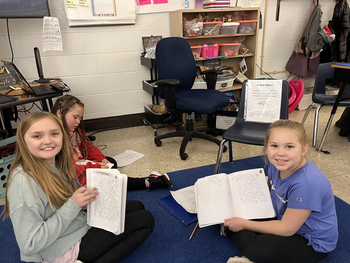 LitCoachZak's tweet photo. Third grade was checking and revising their literary essays today with revision stations! #heritagerocks https://t.co/9d3cuNJDvR