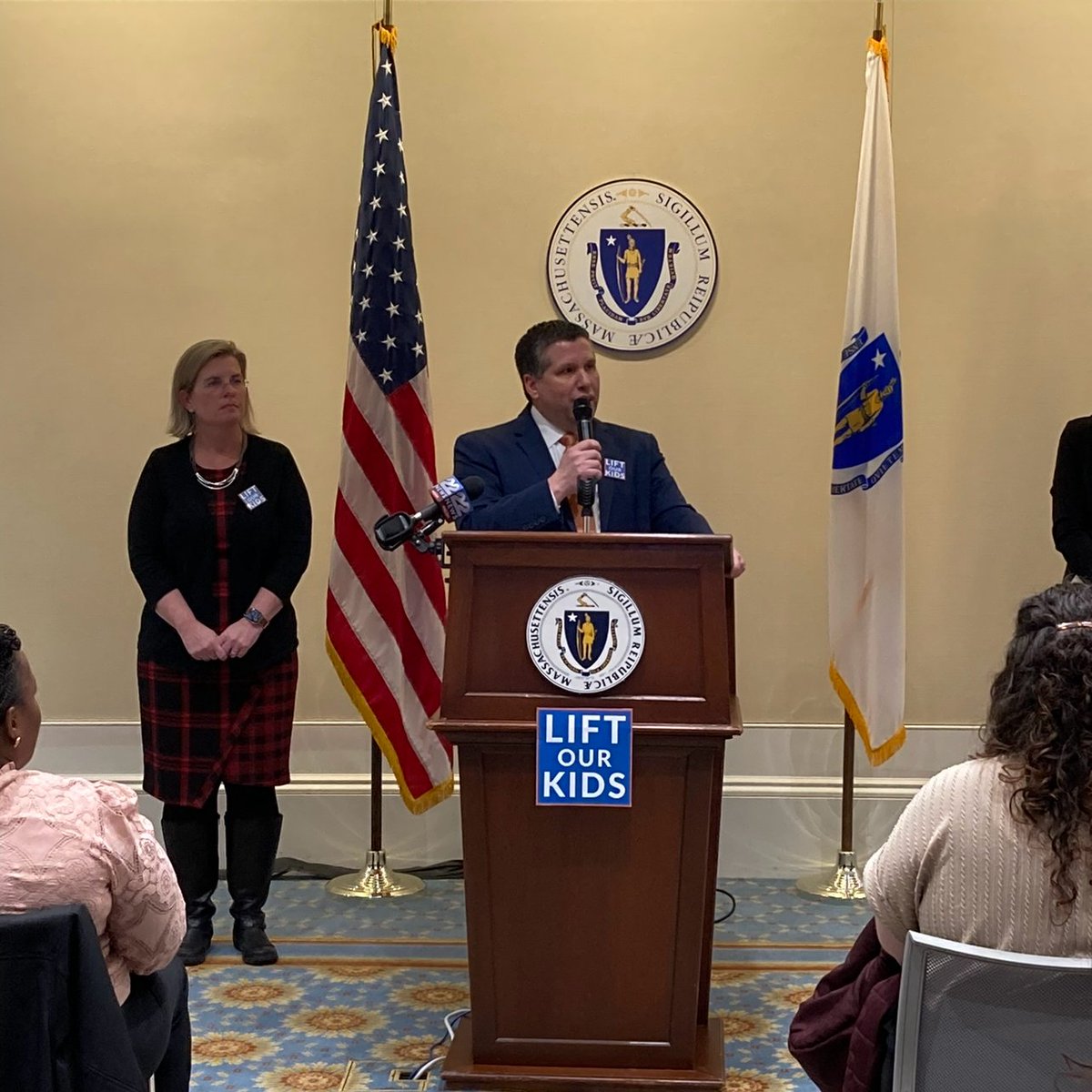 MarjorieDecker's tweet photo. It was incredible to gather with colleagues, advocates, and supporters at yesterday’s launch of the @LiftOurKidsMA campaign with my friend and legislative partner @SenDiDomenico on our bill to lift kids and families out of #DeepPoverty. #MAPoli #LiftOurKidsMA https://t.co/odNt1wGD5b