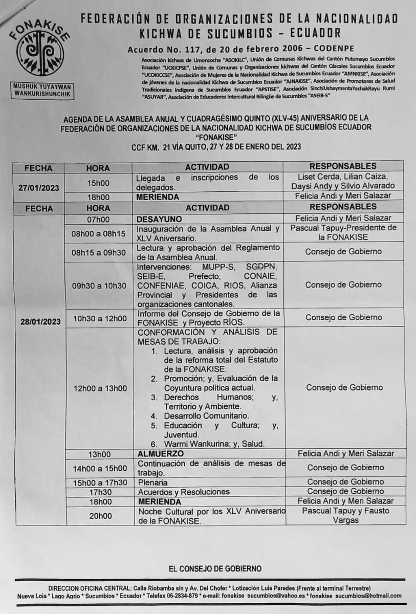 FONAKISE Sucumbios tweet media