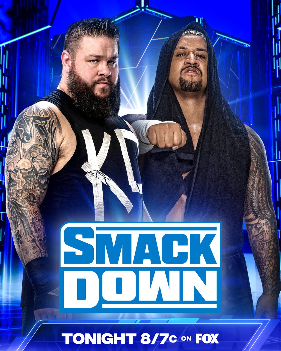 WWE's tweet photo. TONIGHT on #SmackDown 

Just one day before facing @WWERomanReigns at #RoyalRumble, @FightOwensFight battles it out with The Enforcer of #TheBloodline, @WWESoloSikoa.

📺 8/7c on @FOXTV https://t.co/TeQnAlNXSM